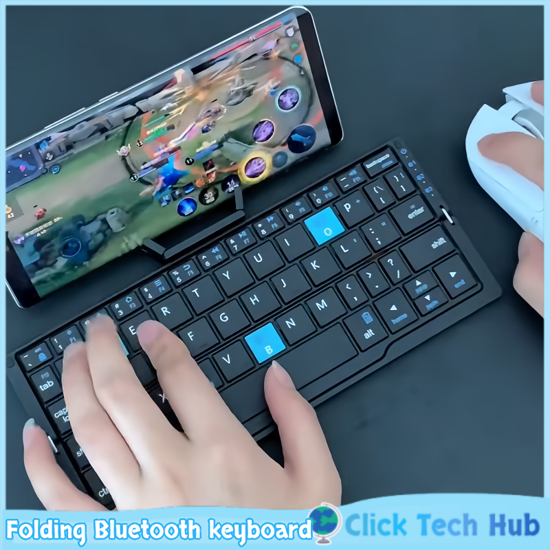 Gaming Console For Ipad - Folding Bluetooth Keyboard Magnetic Bracket Keyboard