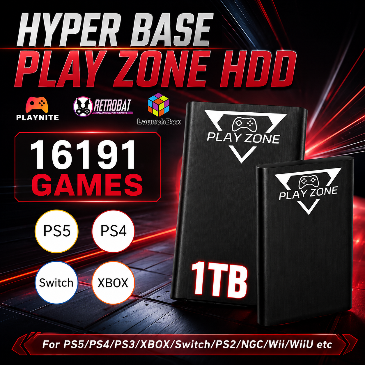 Playzone Console Gaming - Playzone 1TB Gaming HDD With 16191