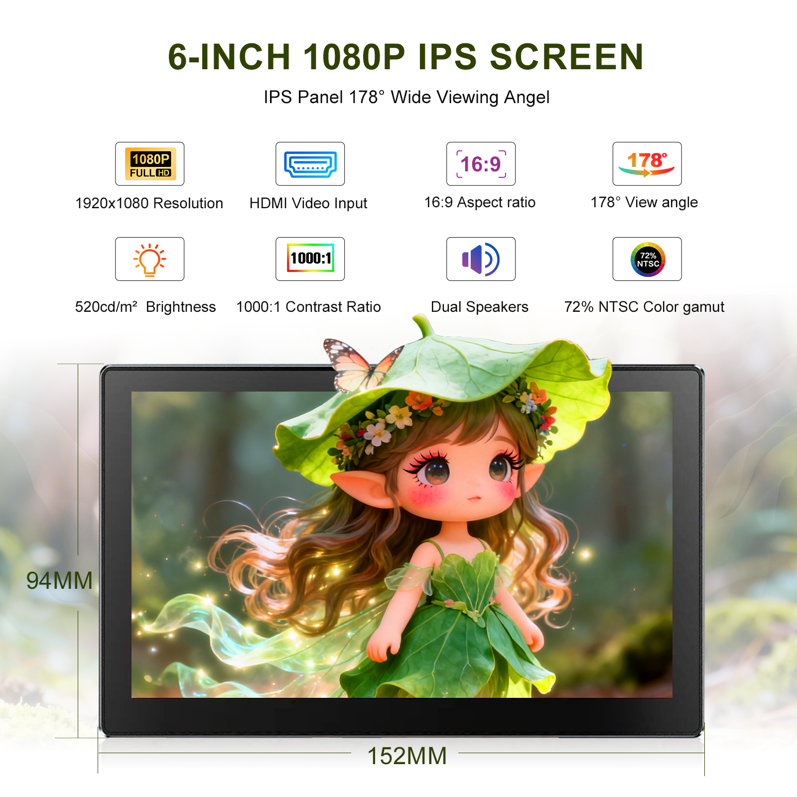 6 Inch Portable Monitor HD 108 – Gaming Console Types Bewertung und Preis